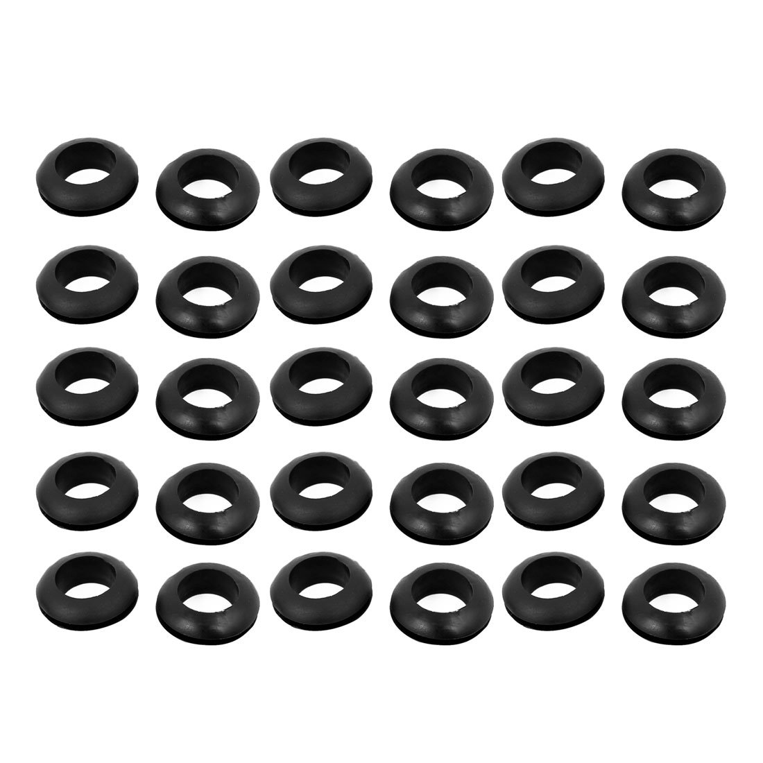 sourcingmap 30 PCS 14mm Inner Dia Double Sides Rubber Wire Grommets Gasket Ring Cable Protector Black