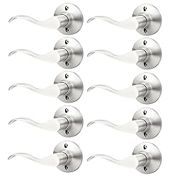 GOBEKOR 10 Pack Dummy Lever Door Handle Satin