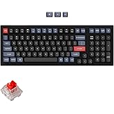 Keychron K4 Pro Custom Mechanical Keyboard with Hot-Swappable K Pro Red Switch, QMK/VIA Programmable Macro Wireless Bluetooth/Wired USB Keyboard White LED Backlit for Mac Windows Linux