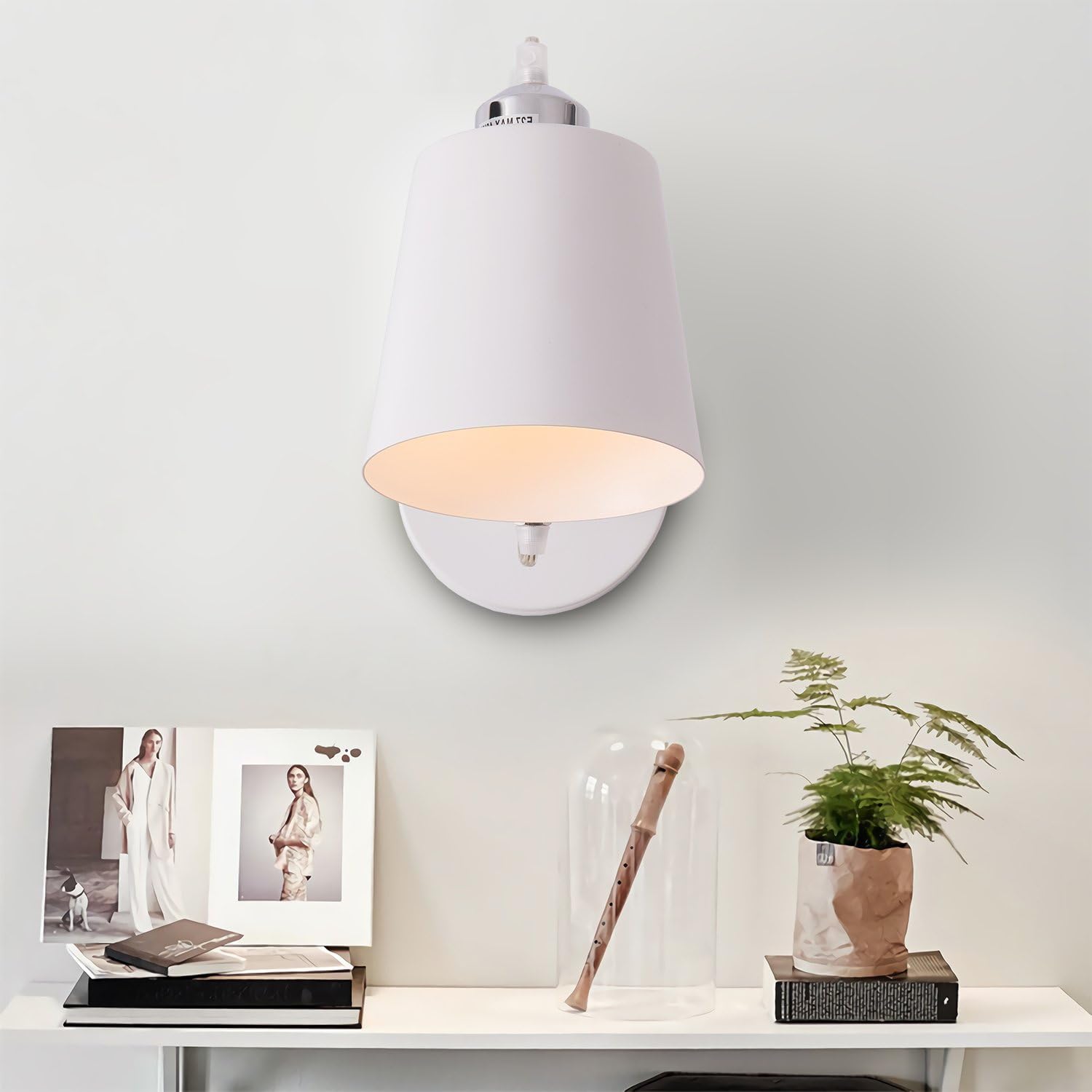 Modern Bedside Wall Lamp, White Simple Indoor Lighting Hanging Wall