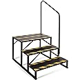 TOCRETOARE RV Steps with Handrail, Hot Tub Steps with Handrail, Portable Stairs Steps for 5th Wheel RV, Mobile Home Stairs Outdoor RV Step