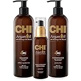 CHI Argan Oil plus Moringa Oil Luxe Trio Kit with Shampoo, Conditioner and Moringa Oil (Set of 3), 11 fl. oz.