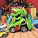 Kidsonor Kids Transformed Dinosaur Robot Car, Electronic Dino Robot Vehicle Car Toy Battery Power with LED Light Music (Green Dino)