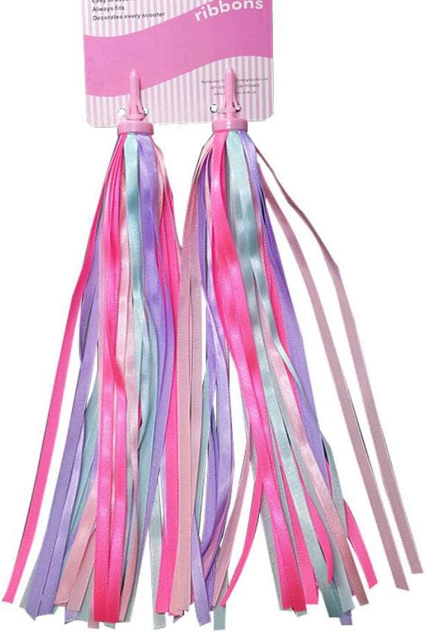 1 Pair Purple Handlebar Streamers with Bead Bike Handle Colored Grips