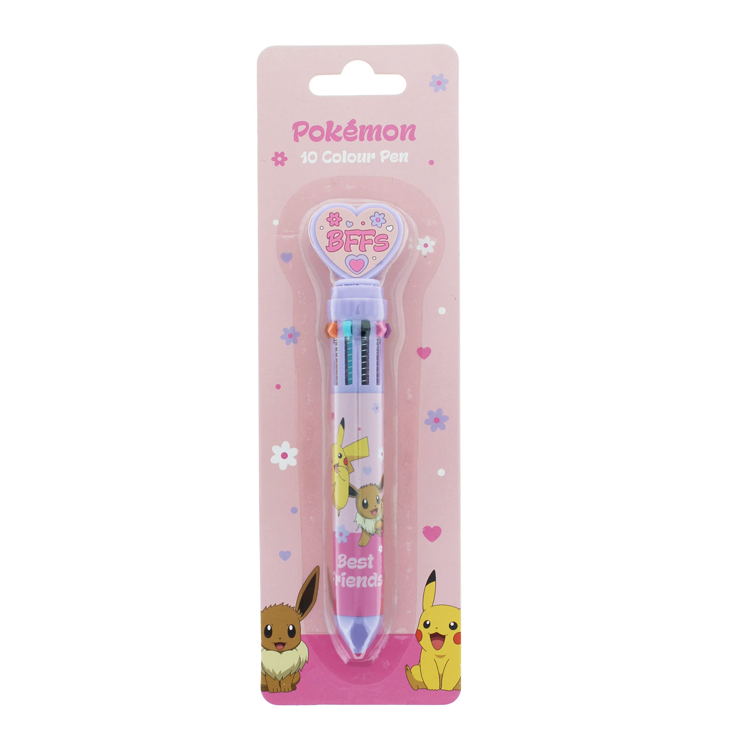 Blueprint Collections Pokemon Multi Colour Pen | Pokemon Besties Stationery | Writing Pens | Novelty Pen | Coloured Pens | Colouring Pens | Stationery Supplies