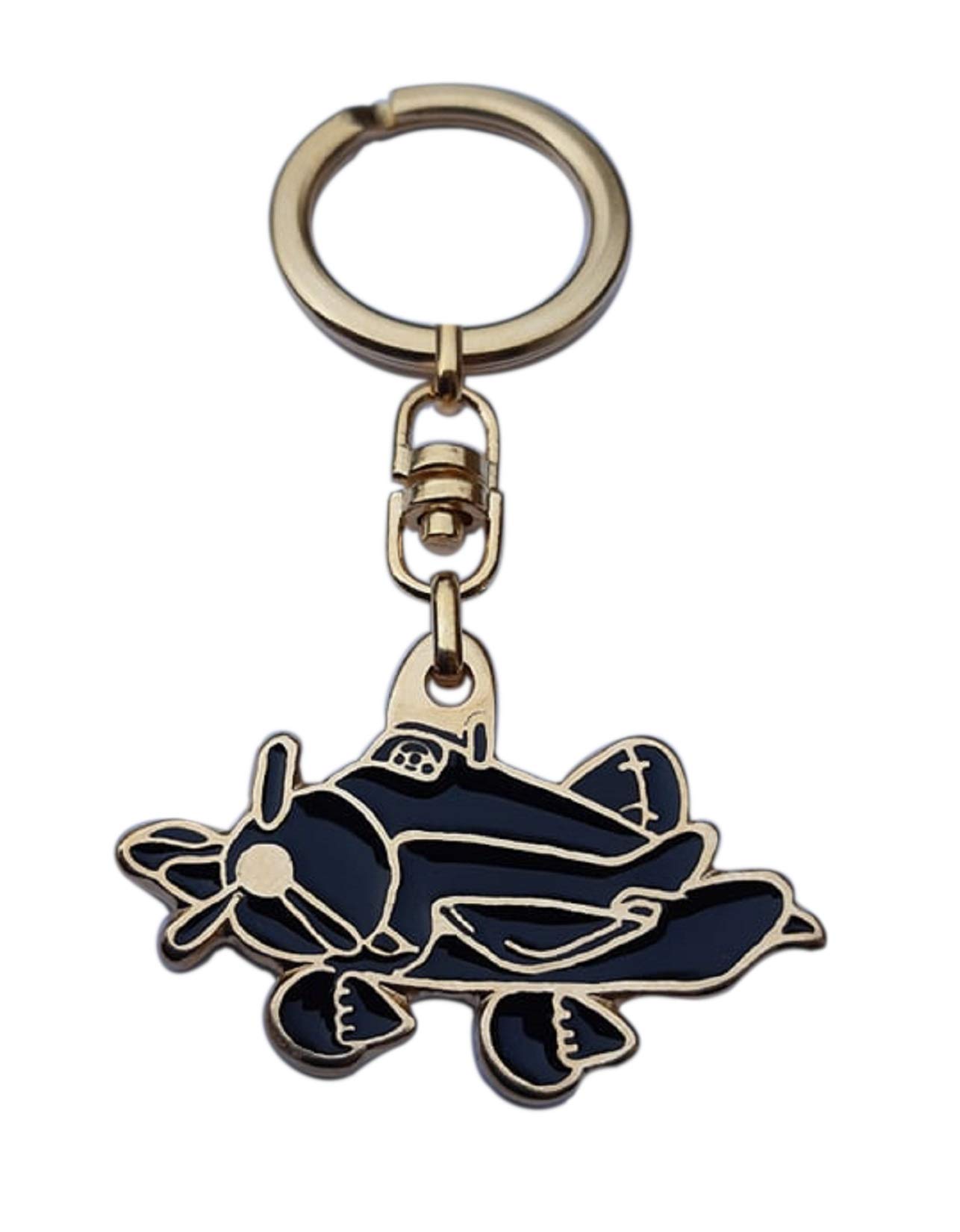 Eurofusioni Keyring Airplane, Gold plated lucky charm for travelers and pilots. Original Travel gifts. Plane 1,25 x 1,88 In - Craft Jewel