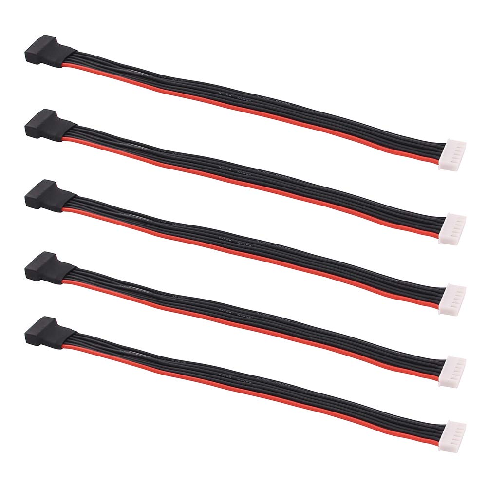 OliRC 5pcs JST-XH 5S 8" / 200mm 22awg Lipo Balance Wire Extension Silicone Cable Lead Cord for RC Battery Charger(C135-5)