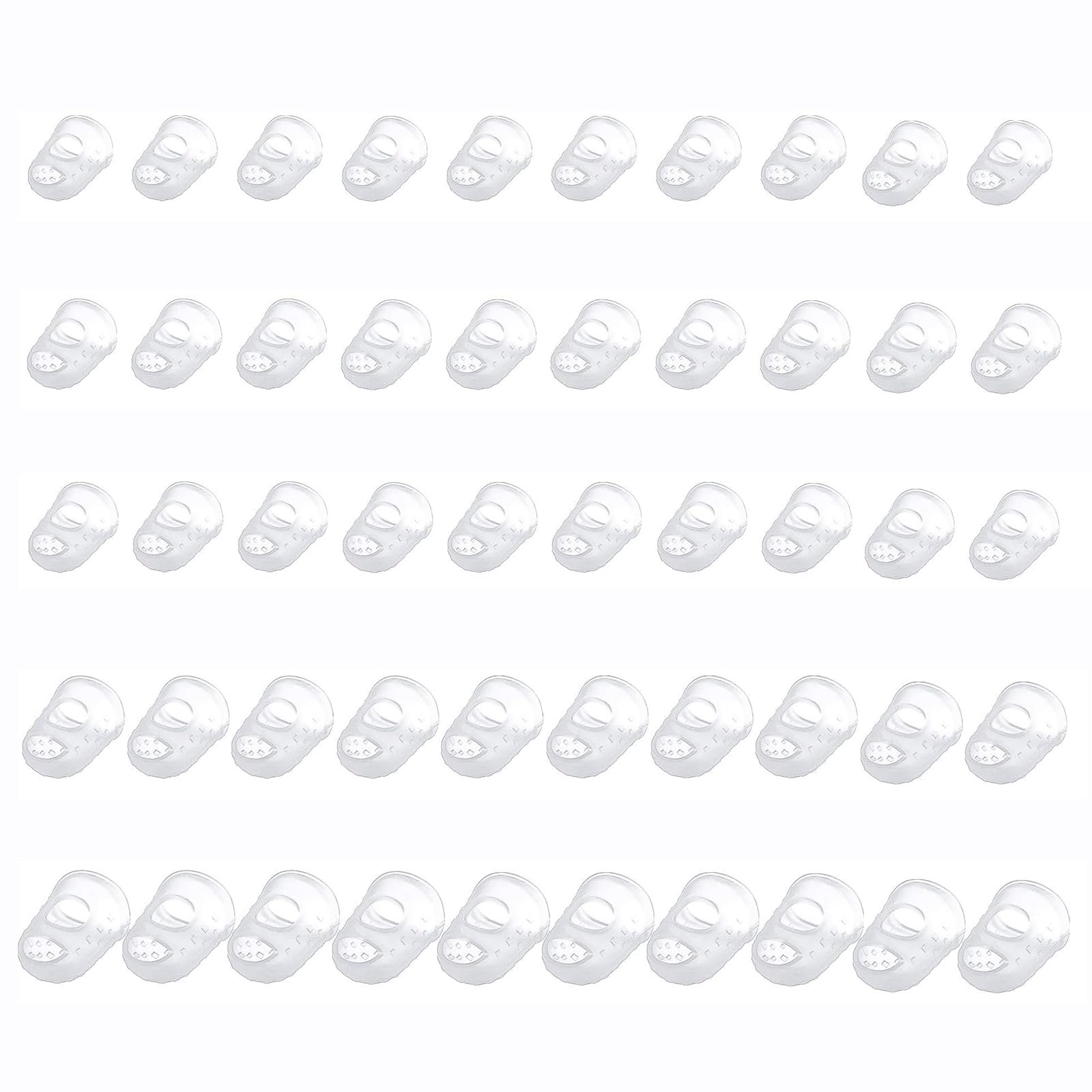 Yoogeer 50Pcs Guitar Fingertip Protectors, 5 Sizes Silicone Finger Thimbles, Anti-Slip Finger Covers, Clear