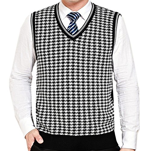 houndstooth sweater vest mens