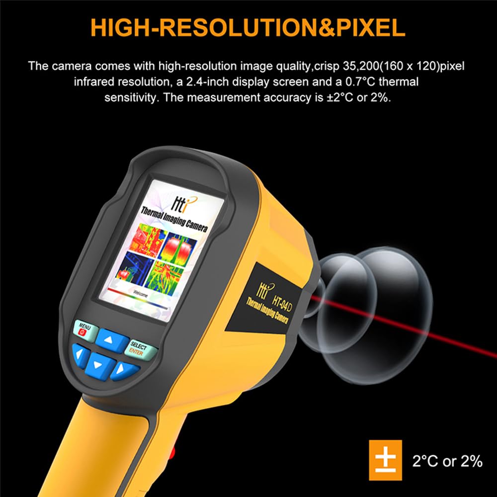HT-04D Thermal Imaging Camera, 160 x 120 IR Resolution/19200...