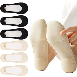 WDKLSD No Show Socks Womens Invisible 4-8 Non Slip Low Cut Liner Padded