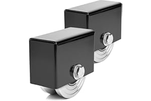 MINDOUB 2 Pack 4" V-Groove Slide Gate Wheel with Welded Bracket Box, Heavy-Duty Solid Double Bearings, for Inverted V-Track Sliding Gates, 1 13/16" Width, 3000 Lbs Capacity