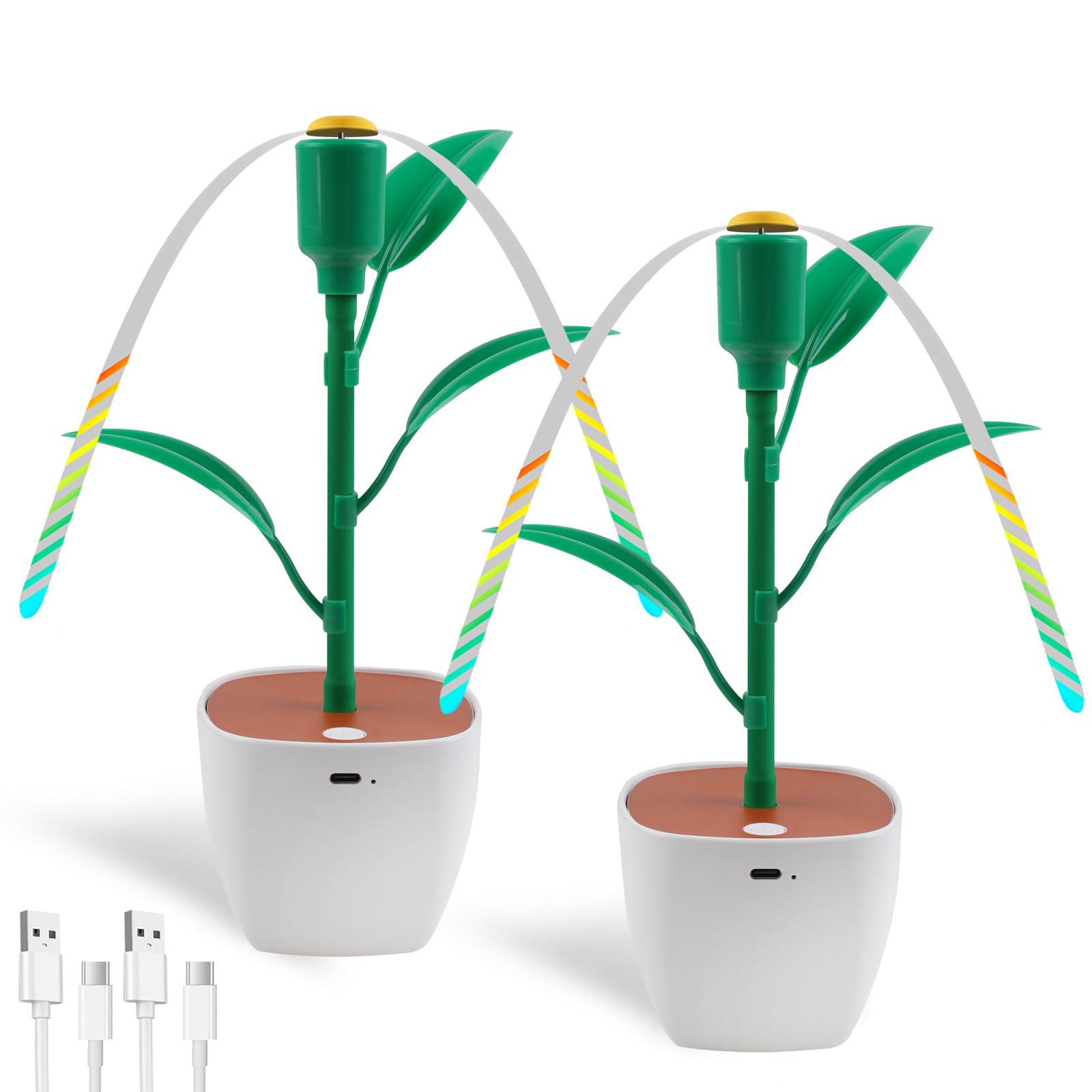 TEPENAR Fly Fans & Tabletop Repeller - Foldable USB-C Bug Spinner with Holographic Wings, Chemical-Free Flying Insect Control & Mosquito Repellent for Outdoor Dining Protection (2PCS)