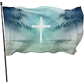 Happy Easter Day Cross Faith Flag 3x5 Ft Fade Proof Outdoor/Inside Breeze Flag Garden House Home Decor Banner With Metal Grommets