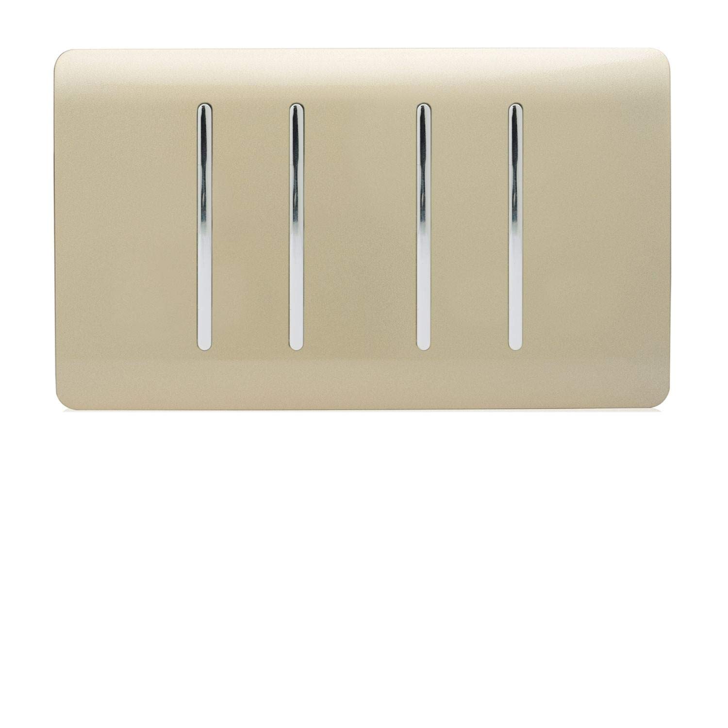 Trendi 4 Gang (2 Way & 2xIntermediate) Glossy 10 Amp Rocker Light Switch Gold