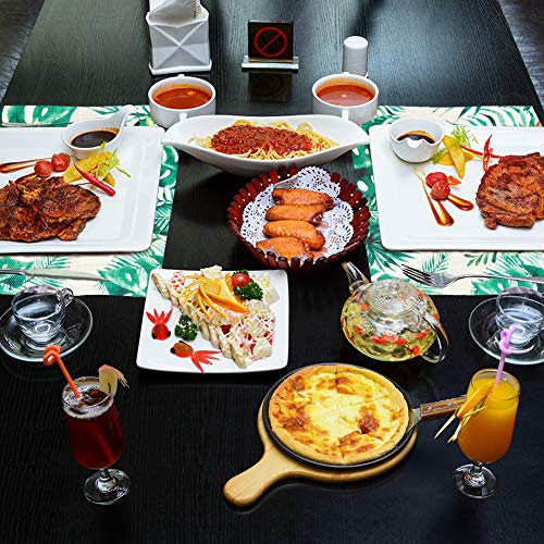 Vivi&Stitch Wipeable Placemats, 6 Pack Table Placemats, Large Palm Leaves Heat-Resistant Stain Resistant Anti-Skid Woven Vinyl Table Mats for Kitchen Dining Table