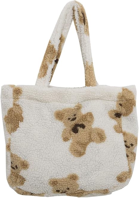 fuzzy lamb tote bag