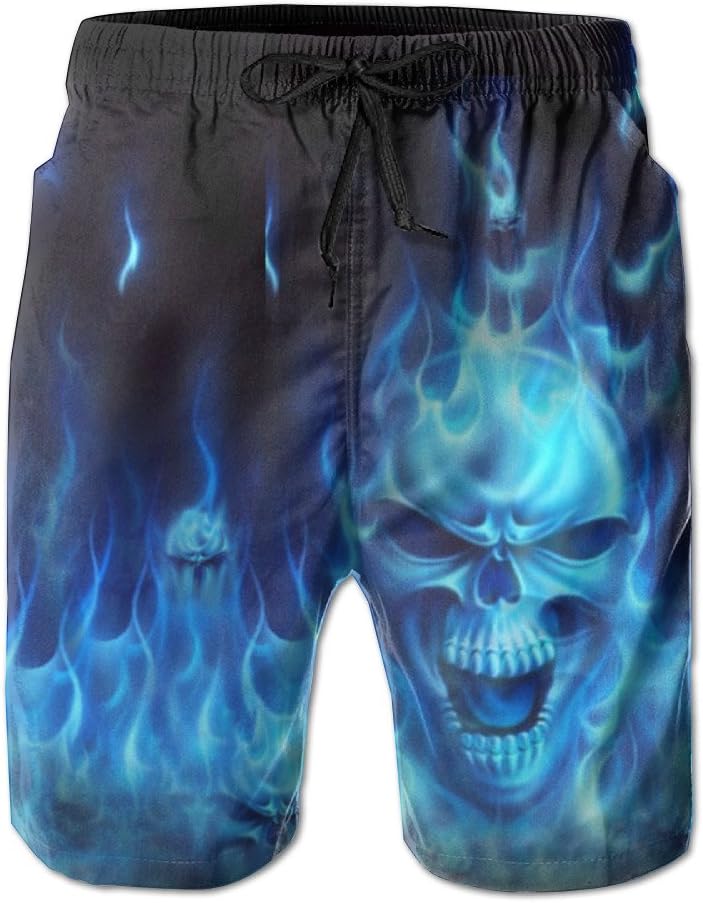 TENGBOKYMen's Funny Cat Riding Unicorn with Gun Swim Trunks Boardshort Beach Shorts