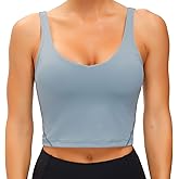 Wjustforu Women's Tank Top Padded Sports Bra Running Workout Yoga Crop Top
