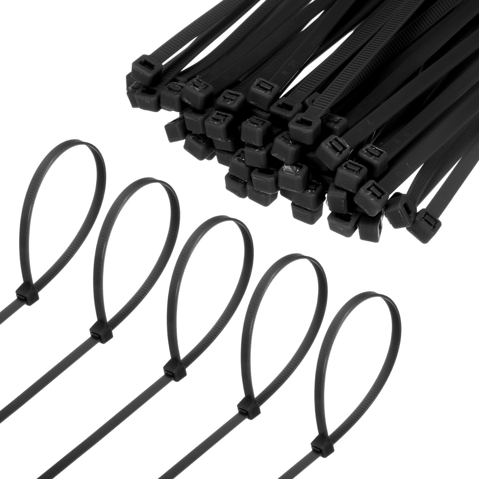 M METERXITY 1000-Pack Nylon Zip Ties 12 Inch 49 Lbs Nylon Cable Wire Ties Self-Locking Cable Zip Ties for Indoor/Outdoor/Home/Office/Garden/Workshop/Bundling Securing [Black]
