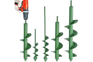 DEEGETEL Auger Drill Bit for Planting 4 Pack, Garden Ground Earth Spiral Drill Bit for 3/8" Hex Drive Drill, Easy Bulb Auger for Post Hole Digger Flowers, Bedding Digging Plant Rapid Planter Tool