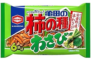 Kakinotane Wasabi Taste 6pack 6.4oz x 6pcs Set Spicy Rice Crackers Persimmon Seeds Kameda Crisps Ninjapo
