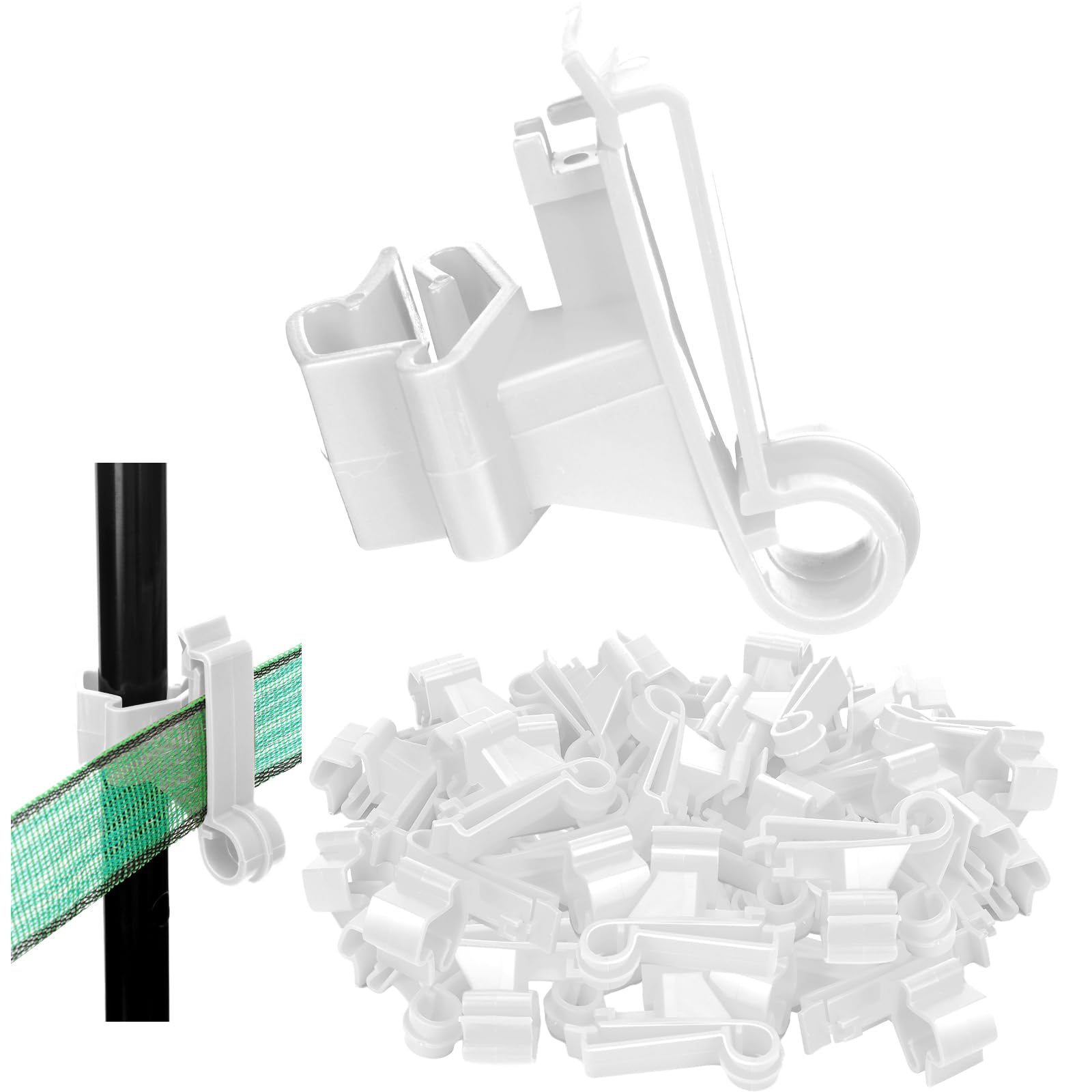 chunful 100 pcs t-post poly tape insulator large snap t-post holding electric fence insulator for fa