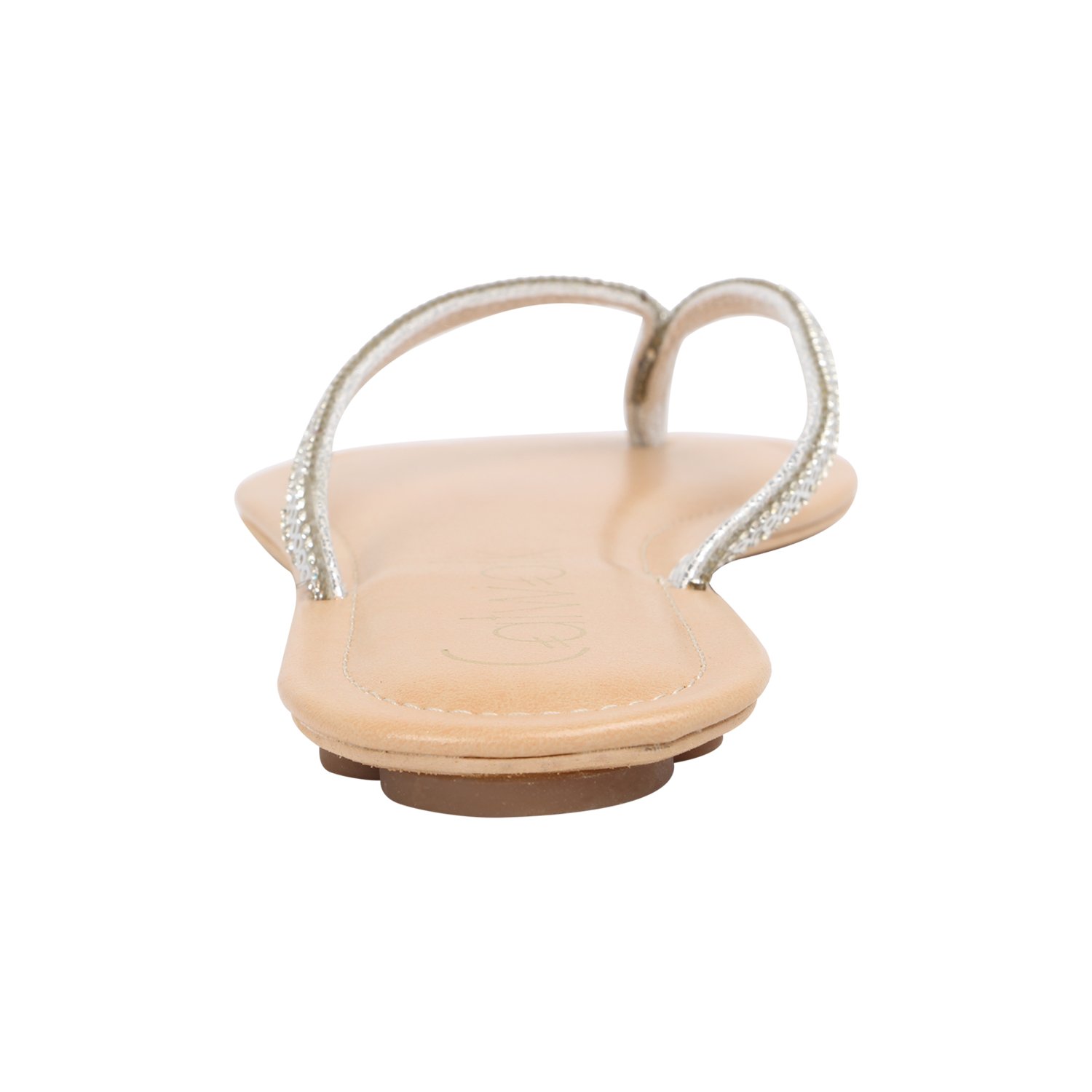 catwalk silver slip-on sandals for women