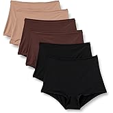 Amazon Essentials Women's Microfiber Boyshorts (Boyshort & High Waisted Boyshort), Pack of 6