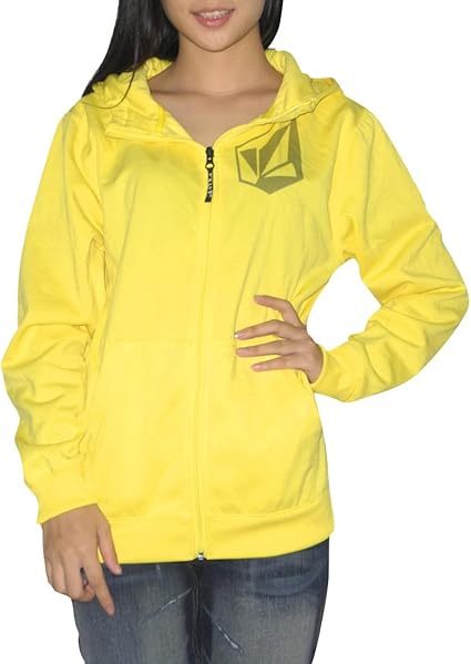 Amazon.com: VOLCOM Womens Warm Surf & Skate Zip-Up Hoodie Sweatshirt Jacket - Yellow (Size: XL 