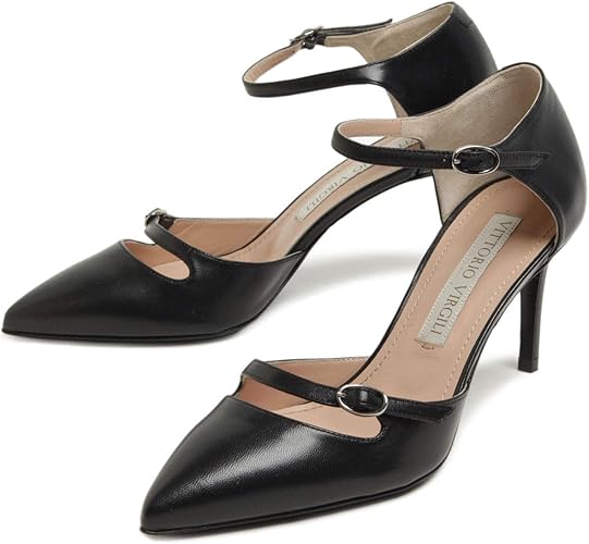 Amazon Vittorio Virgili ヴィットリオヴィルジリ パンプス アンクルストラップ レザー Lvd3334a Nero ブラック 39 パンプス