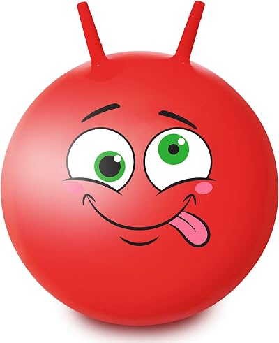 abeec Space Hopper Outdoor Toy Red Jumping Ball for Kids Garden Play