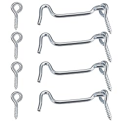 ZXUEZHENG 4Pcs 3 inches Cabin Hook Eye Latch Gate