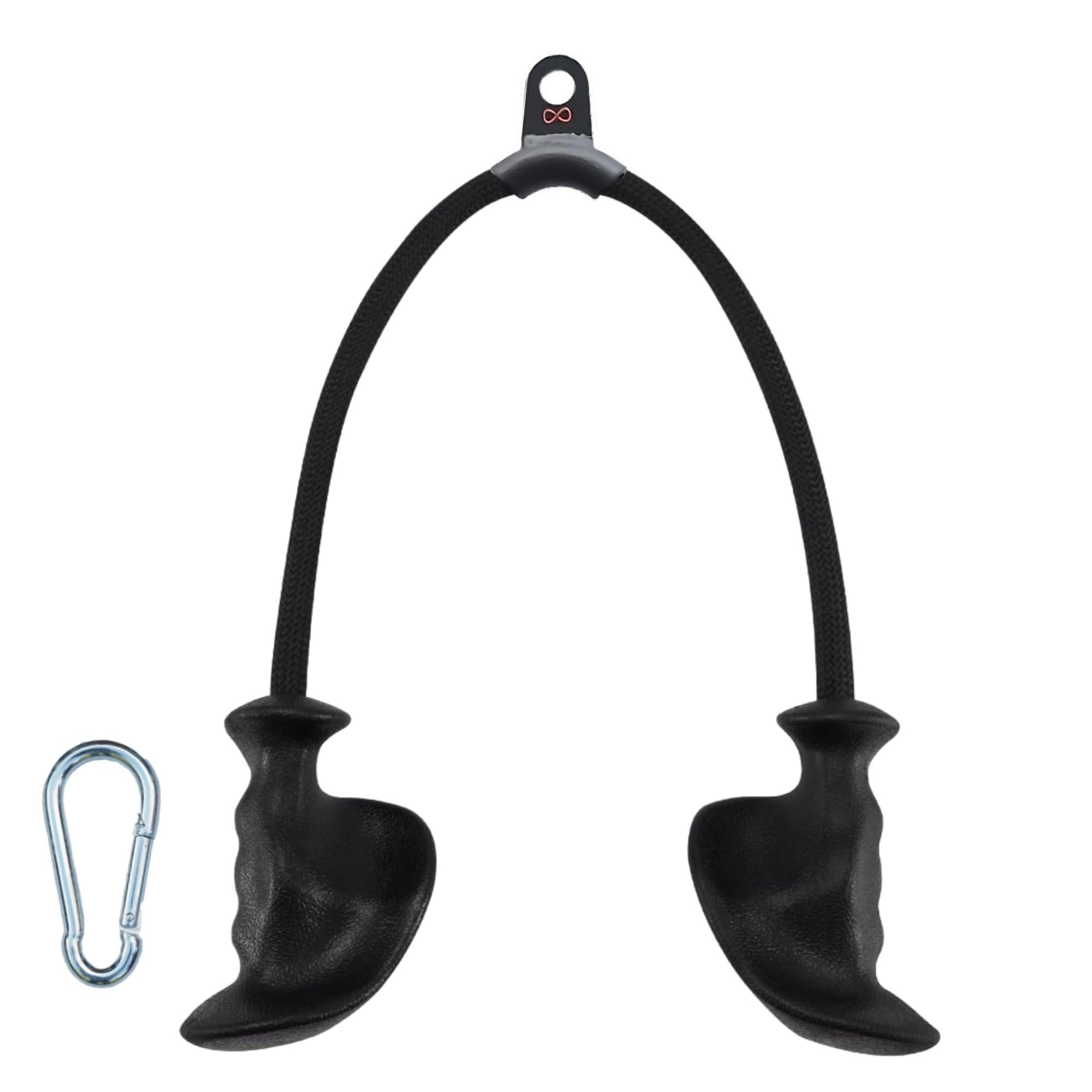 Infinite Fitness Ergonomic Tricep Bicep Rope Cable Attachment, Ticep Pull Down Rope with Non-Slip Rubber Grip Gym Handles, Exercise LAT Pulldown Pulley System – Home Gym Accessories for Cable Machine