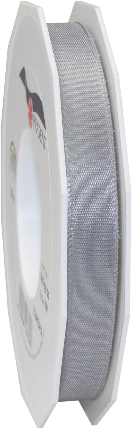 C.E. Pattberg Präsent - Europa Taffeta Ribbon Silver 15 mm width, 50 m length, Olive, 15mm - 50m