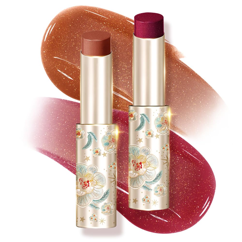 Photo 1 of CATKIN Glossy Lip Balm Ultra Hydating Glow Lip Tinted Jelly Plump Melting Balm Shea Butter Repair Soothing For Dry Lips Dewy Finished 0.12 oz 2pcs Set 04