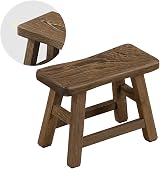 DSFSAEG Wooden Stool Step Rustic Footstool Plant Stand 27x13x21cm view 6