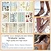 12 Premium Sheets - Metallic Flash Temporary Tattoos - Gold and Silver Bling Temporary Waterproof Tatoo,botanical Temporary Tattoo Custom Temporary Tattoos for Kids (1 Pack, Series 15)