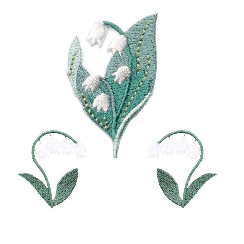 XUNHUI White Flower Embroidered Sewing On Patch Flower Stickers for Clothes Badge Decorative Fabric Applique 3 Pieces
