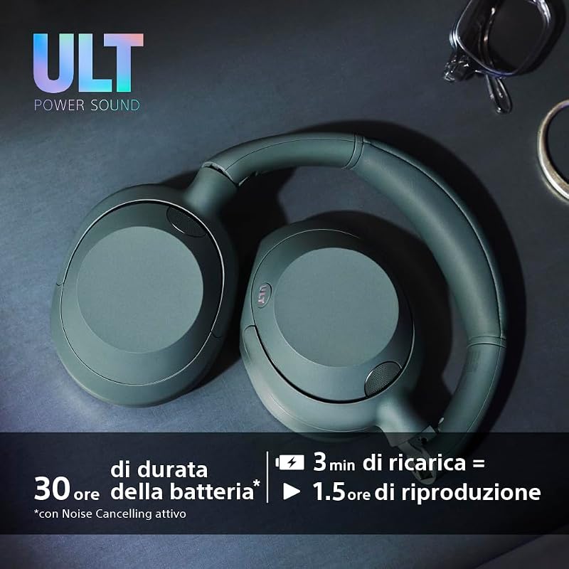 ULT WEAR – Cuffie wireless con noise cancelling, bassi profondi e potenti, stesso processore delle WH-1000XM5, chiamate nitide, batteria fino a 30 ore, compatibili con iOS e Android – Nero