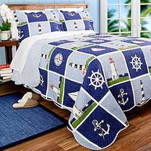 Amazon.com: Nautical Living Lighthouse, Sailboat & Anchors ...
