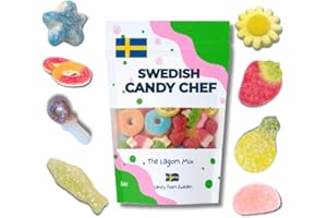 Swedish Candy Chef Lagom Mix - Swedish Gummy Candies - Variety Pack - Chewy and Foamy - Hand Packed in Sweden 5oz (.3lb)