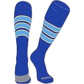 PEAR SOX Striped OTC Baseball, Softball, Football Socks (C) Royal, Vegas Gold, Sky Blue