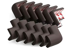 DYKESON Soft Corner Protector, Baby Safety Cushion, Corner Bumpers for Furniture, Corner Proofing for Baby, Corner Cushion, Table Edge Protector, Baby Proofing Edge, Corner Guards, 12 Pack, Brown