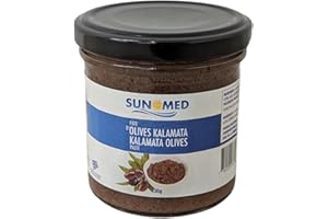Kalamata Olives Paste in Glass Jars | Tapenade | Olive Spread | Palm Oil Free from SUNMED – 135grams (Pack of 6)