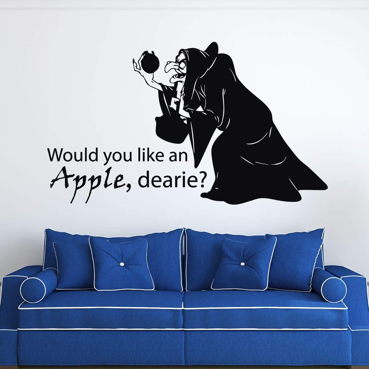 Snow White Evil Queen Witch Villain Offering Poisoned Apple Vinyl Wall Decal for Room Decor