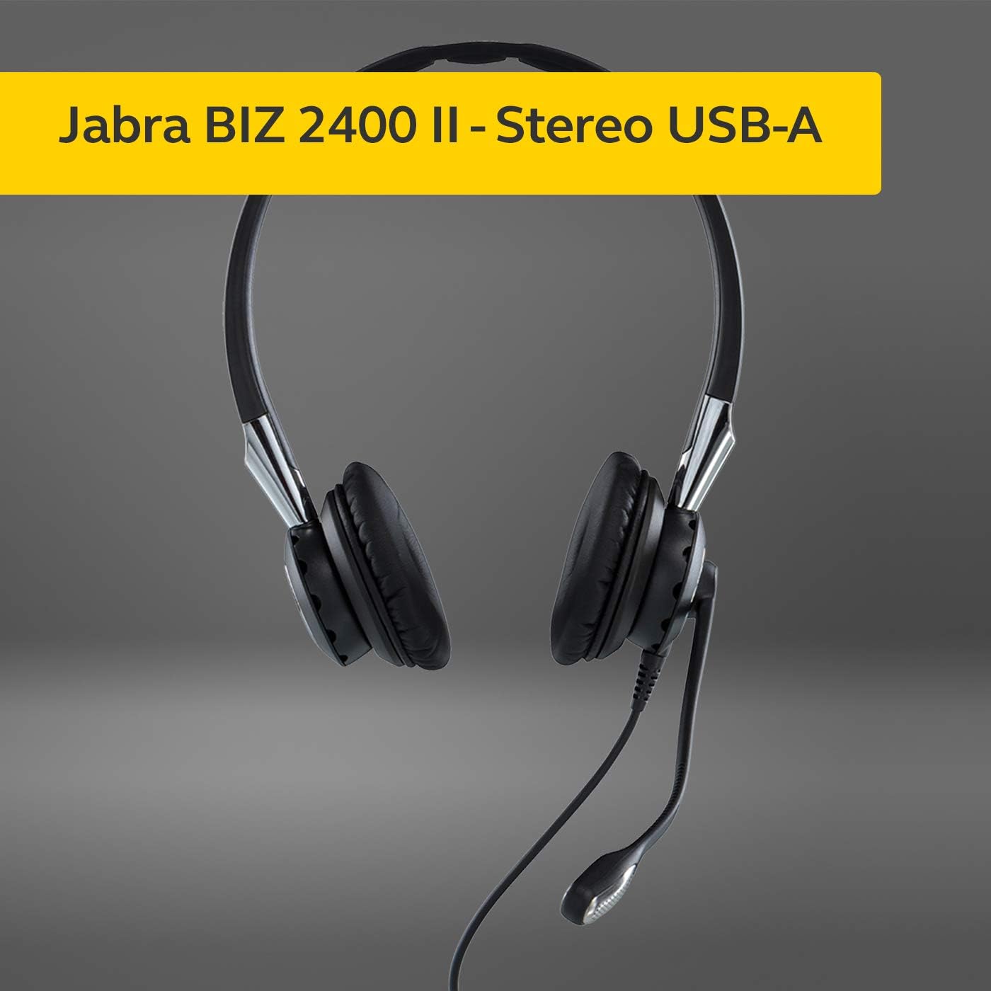 Jabra Biz 2400 II USB-A CC UC On-Ear Stereo Headset - Image 3