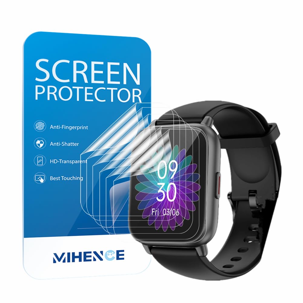 MIHENCE Screen Protector Compatible for RUIMEN H1 1.85 Inch Smartwatch, TPU HD Screen Protector [Pack of 6]