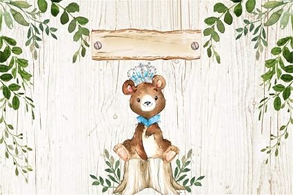 Amazon Com Leyiyi 5x3ft Cartoon Toy Bear Wear Crown Backdrop