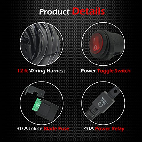 4 Lead LED Rock Lights Wiring Harness, Ampper LED Wiring Harness for